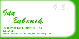 ida bubenik business card